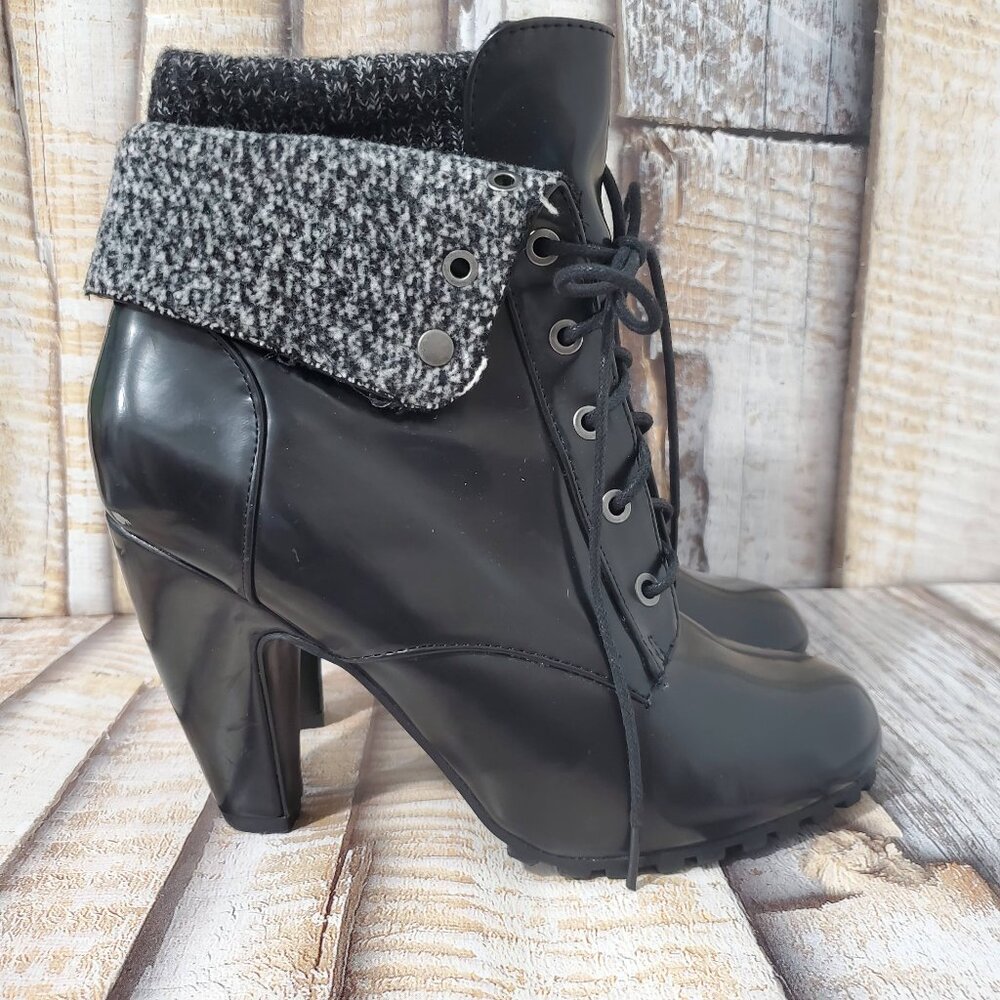 Rouge Lace Up Ankle Boots